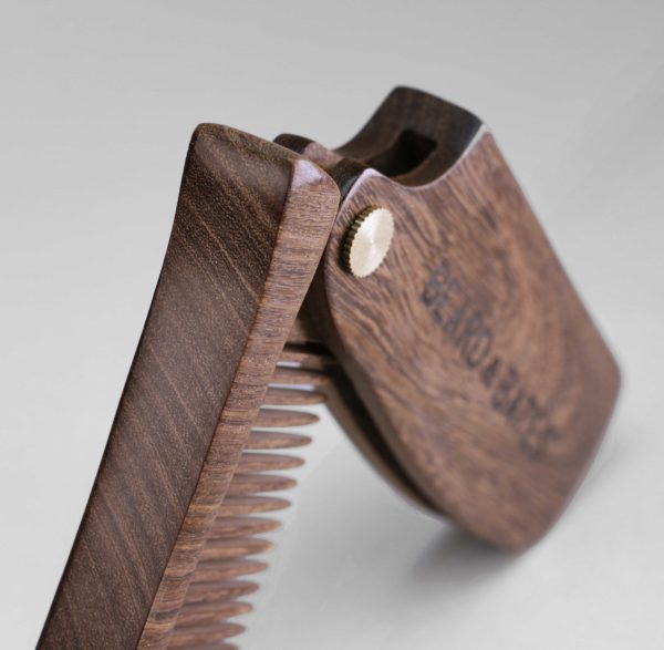 The Sandalwood Switchblade - Handcrafted Folding Beard Comb - Image 3