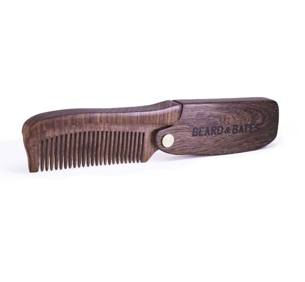 The Sandalwood Switchblade - Handcrafted Folding Beard Comb - Image 4