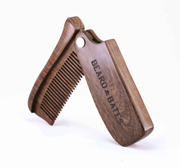 The Sandalwood Switchblade - Handcrafted Folding Beard Comb - Image 5